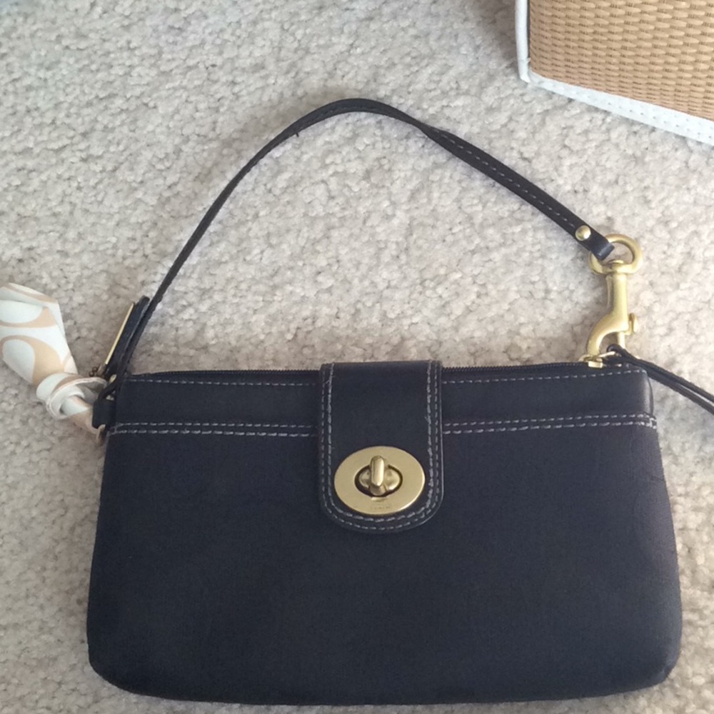 Coach! Black C wristlet.
